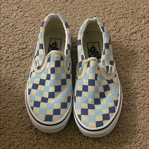 Vans Blue Checkered Slip-On Shoes